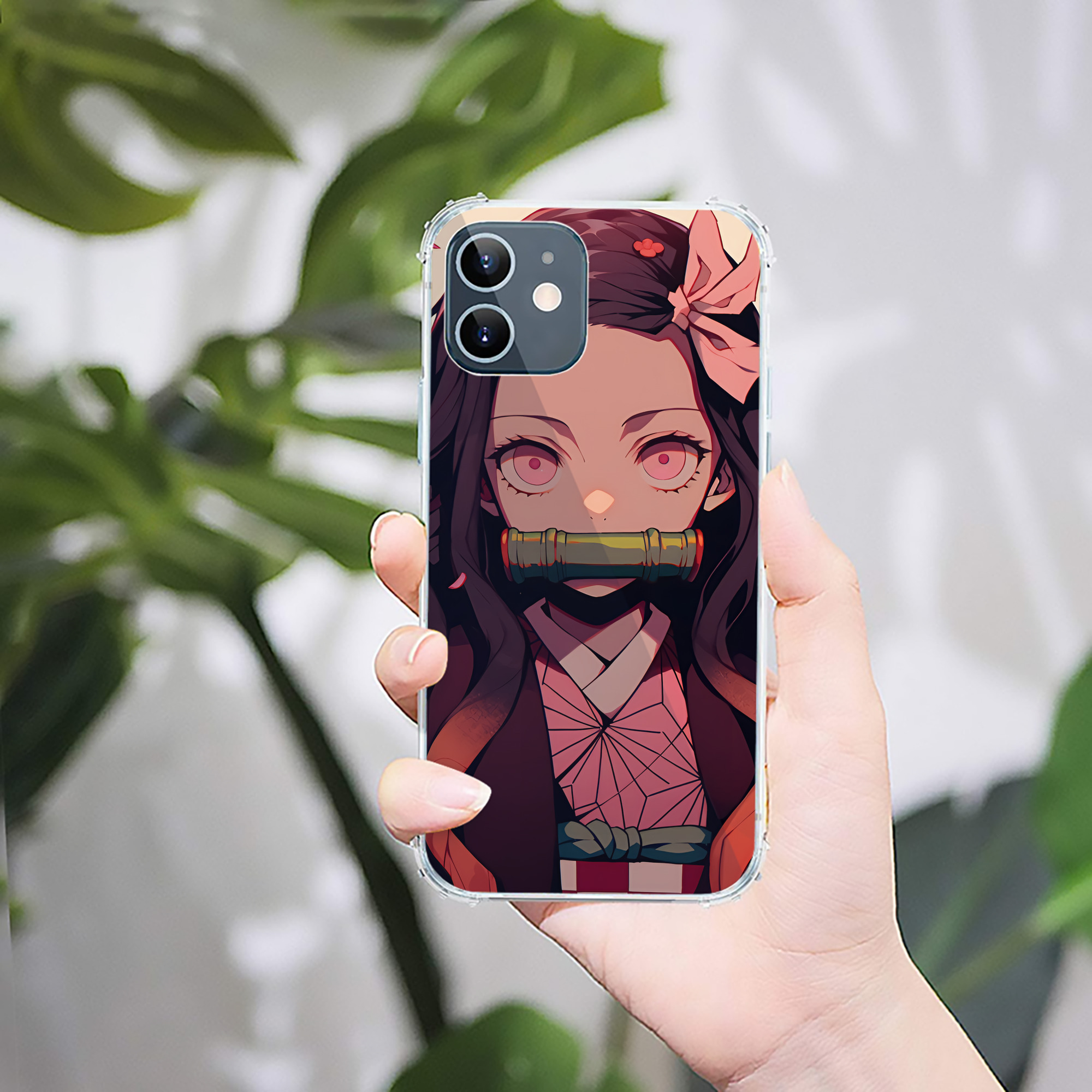 （画像用） 鬼滅の刃（きめつのやいば）竈門 禰󠄀豆子／かまど ねずこ Kamado Nezuko 【iPhone 12シリーズ対応】透明スマホケース（クリアソフトケース）
